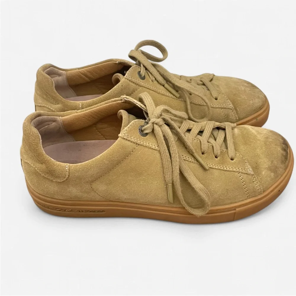 Birkenstock Bend Low Suede Lace Up Sneakers in Faded Khaki Size 39 US 8 Narrow